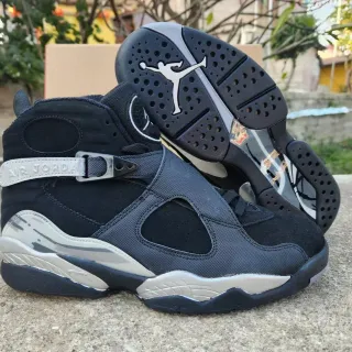 Tênis de basquete Air Jordan 8 Preto Prata Metálico