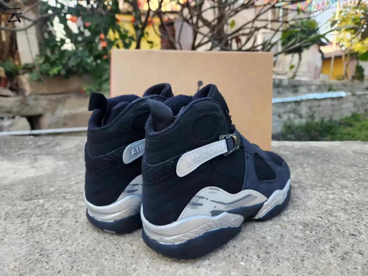 Zapatillas de baloncesto Air Jordan 8 negro plata metálico 3