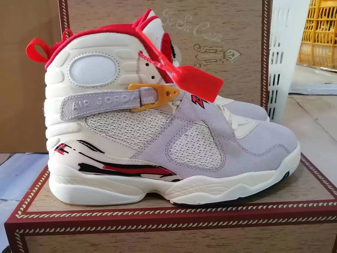 Air Jordan 8 White Red Navy Zapatos de baloncesto 2