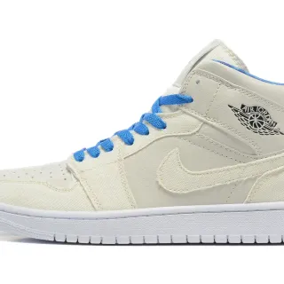 Air Jordan أحذية كرة السلة بيج أزرق عالية القدم هجينة نسيج جلد