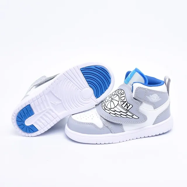 Zapatillas de baloncesto de caña alta con cierre de correa Air Jordan negro y azul 3