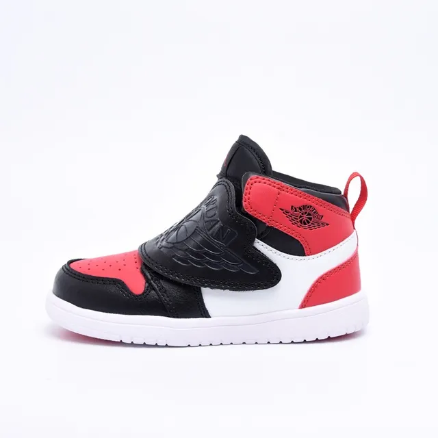 Zapatillas de baloncesto de caña alta con cierre de correa Air Jordan negro y azul 19