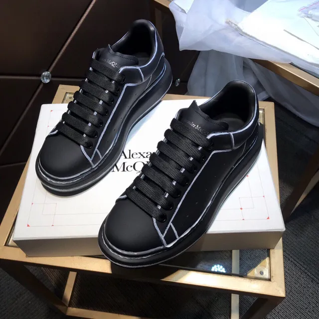 Alexander McQueen Oversized Sneaker Black White Platform Sole Contrast Stitching Lifestyle Sneakers 8