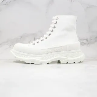 Alexander McQueen Oversized Sneaker White Canvas Martin Boot