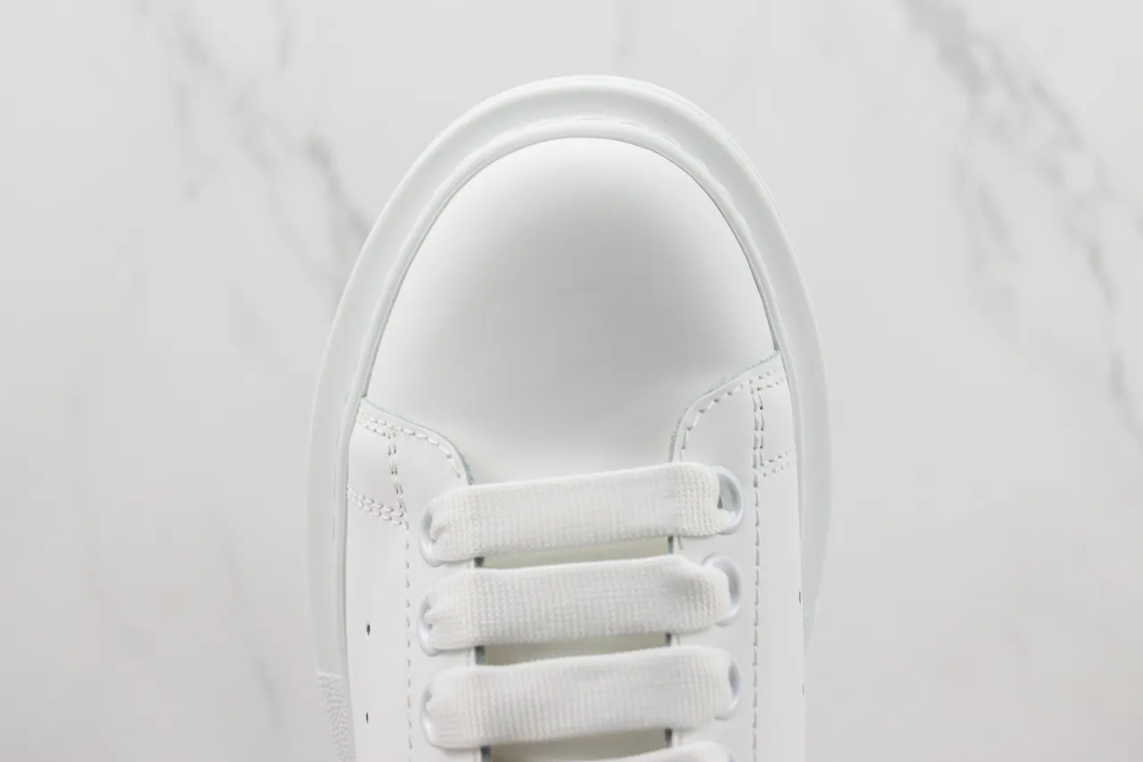 Alexander McQueen Oversized Sneaker White Gold Platform Sole Smooth Leather Upper Lifestyle Sneakers 6