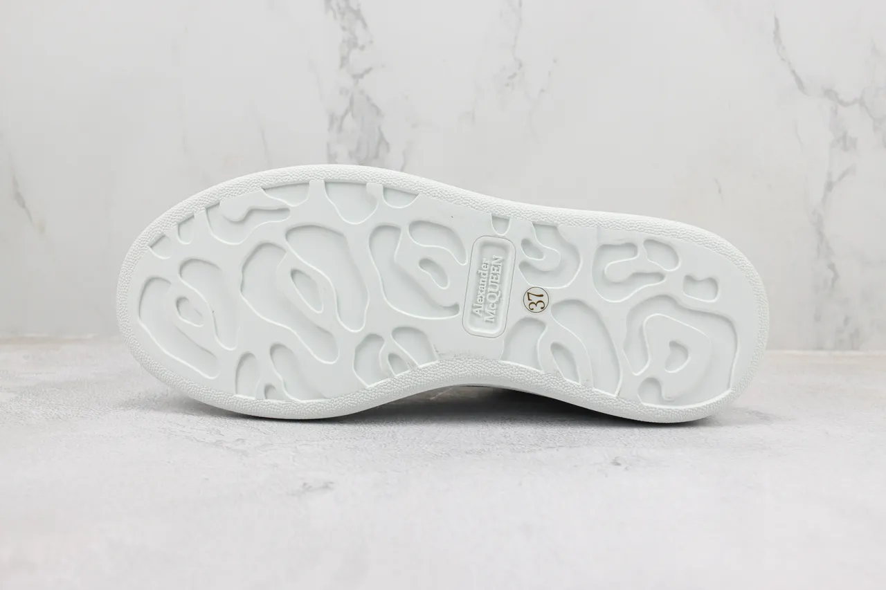 Alexander McQueen Oversized Sneaker White Gold Platform Sole Smooth Leather Upper Lifestyle Sneakers 8