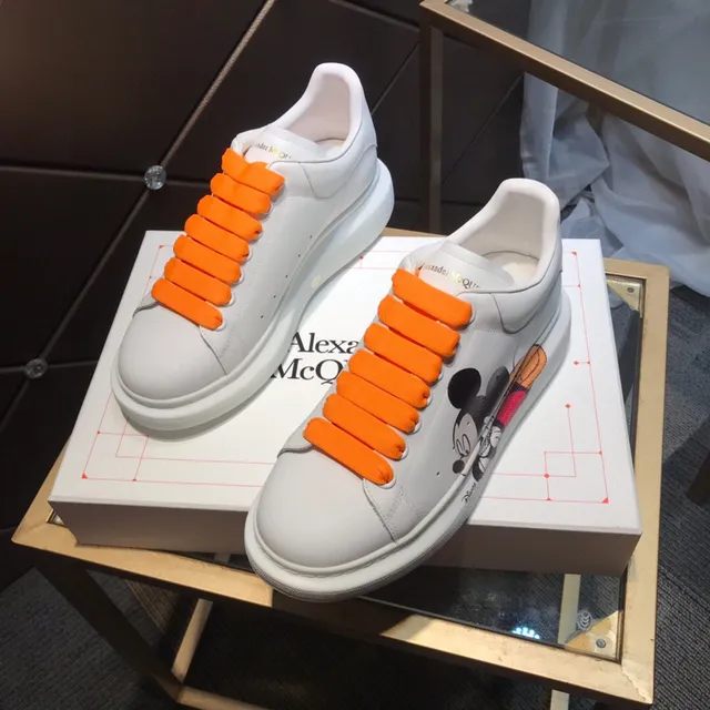 Alexander McQueen Oversized Sneaker White Orange Mickey Mouse Lifestyle Sneakers 8