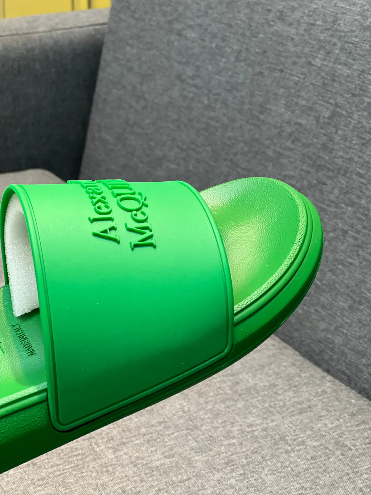 Alexander McQueen Slide Green Molded Rubber Slippers 3