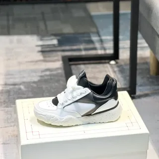 Alexander McQueen White Black Chunky Sculpted Sole Layered And Upper Lifestyle Sneakers