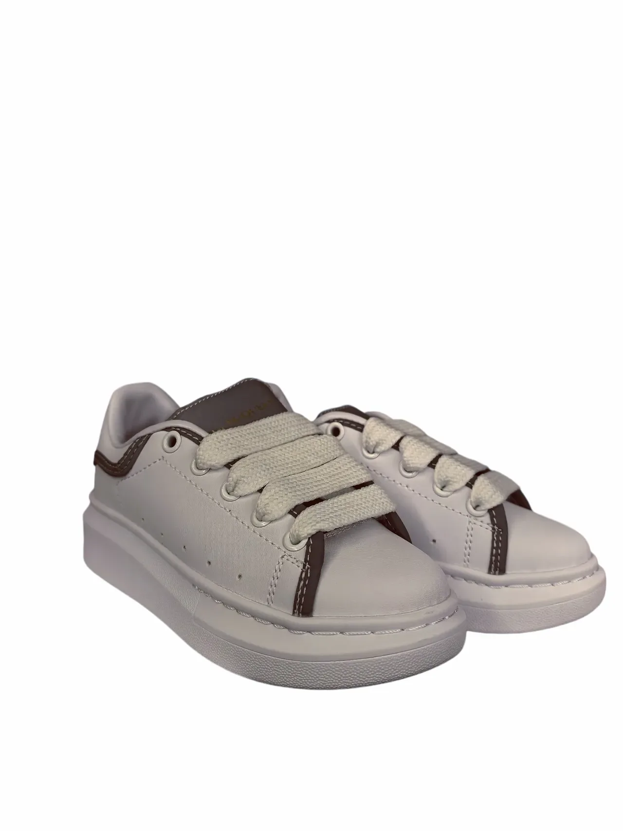 Alexander McQueen White Black Platform Sole Elastic Laces Lifestyle Sneakers 17