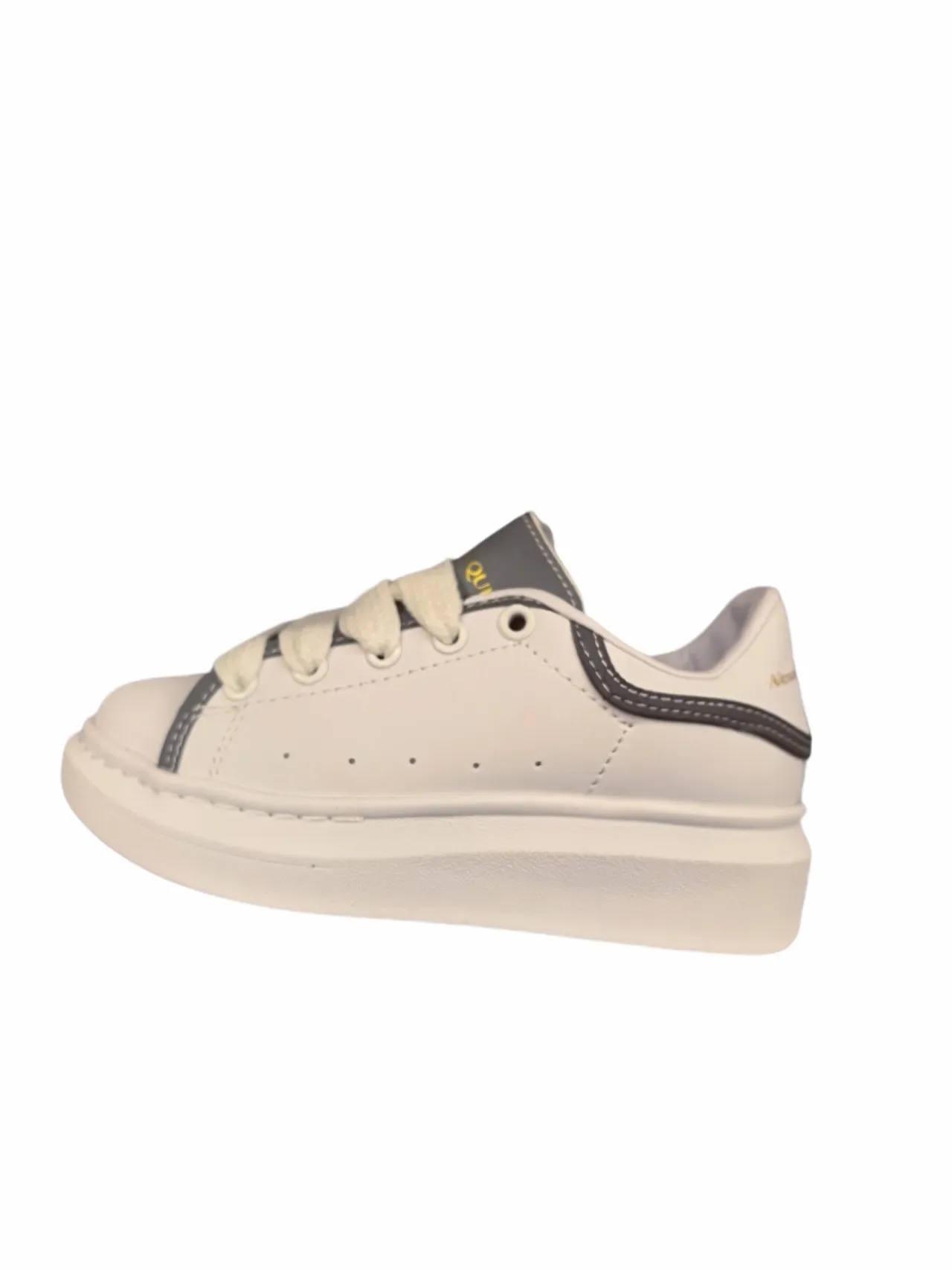Alexander McQueen White Black Platform Sole Elastic Laces Lifestyle Sneakers 20