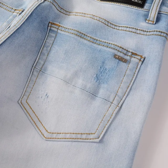 Amiri bleu distressed skinny fit jeans 5