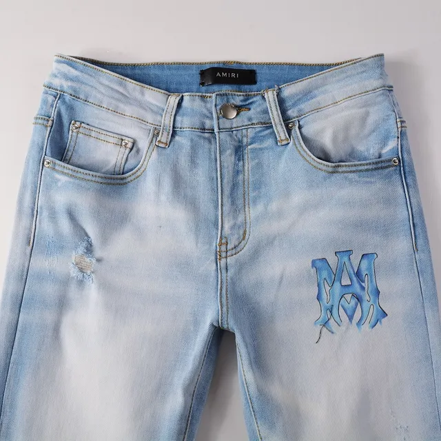 Amiri bleu distressed skinny fit jeans 13