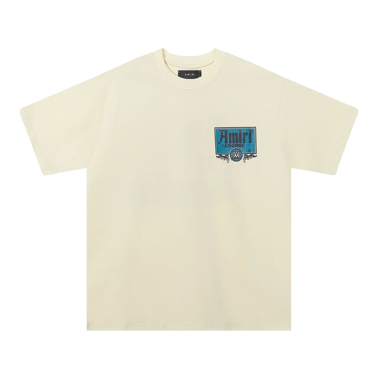 Amiri Lounge Black Beige Oversized Fit Screen-Printed Back Graphic T-Shirt 5