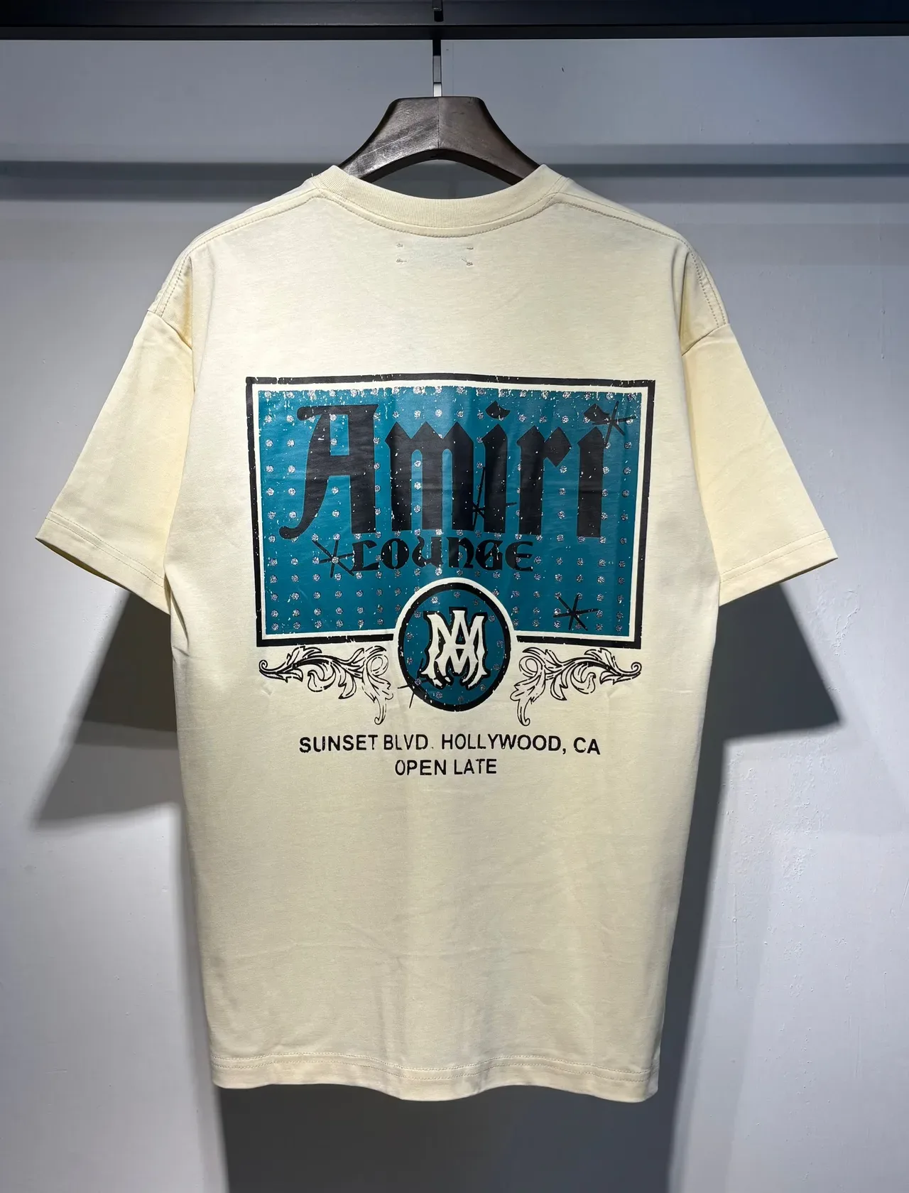 Amiri Lounge Black Beige Oversized Fit Screen-Printed Back Graphic T-Shirt 10