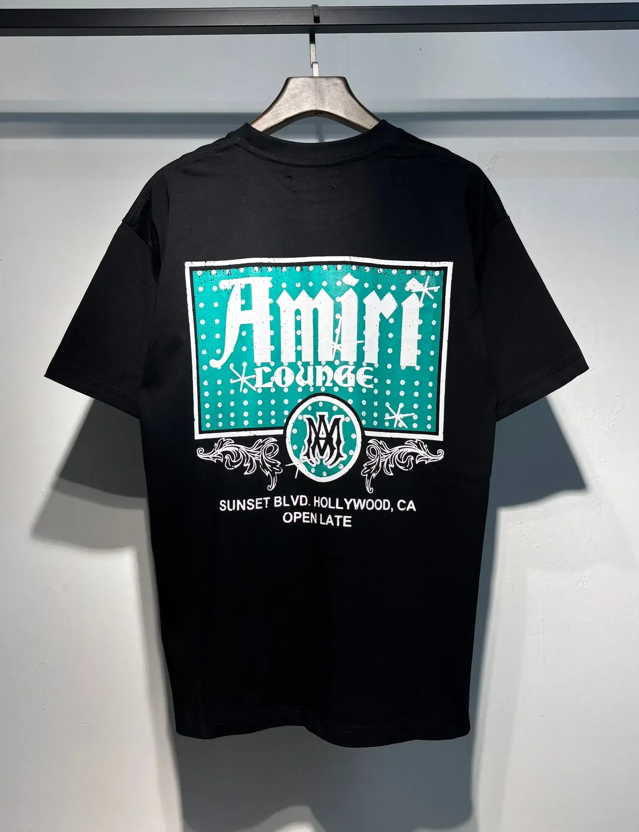 Amiri Lounge Black Beige Oversized Fit Screen-Printed Back Graphic T-Shirt 11