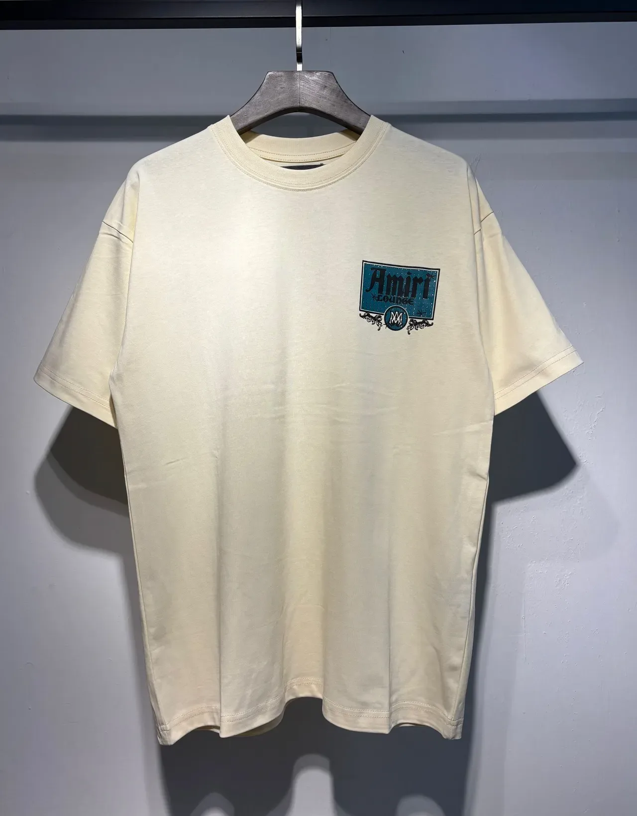 Amiri Lounge Black Beige Oversized Fit Screen-Printed Back Graphic T-Shirt 12
