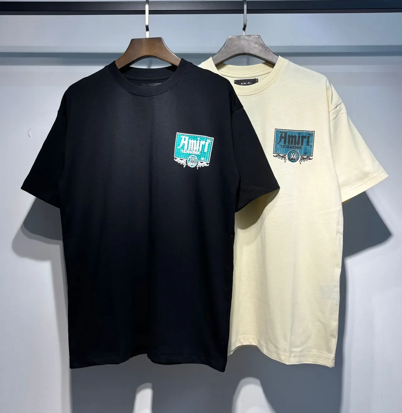 Amiri Lounge Black Beige Oversized Fit Screen-Printed Back Graphic T-Shirt 13
