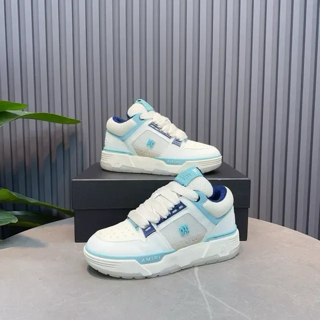 Amiri MA Court Blanco Azul Claro Azul Marino Zapatillas lifestyle 7
