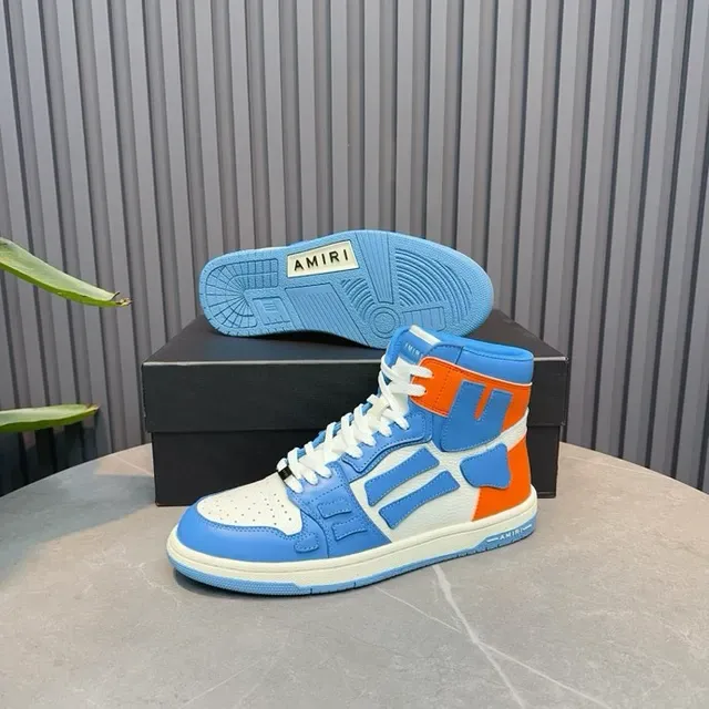Amiri Skel Top High Zapatillas Lifestyle Azul Naranja Blanco 6