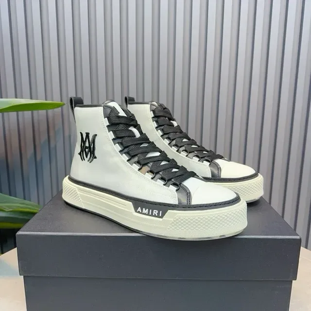 Amiri Skel Top High White Black Lifestyle Sneakers 5