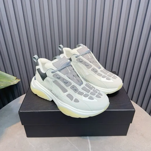 Amiri Skel Top Gris claro y Amarillo pálido Zapatillas chunky 2