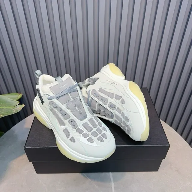 Amiri Skel Top Gris claro y Amarillo pálido Zapatillas chunky 5