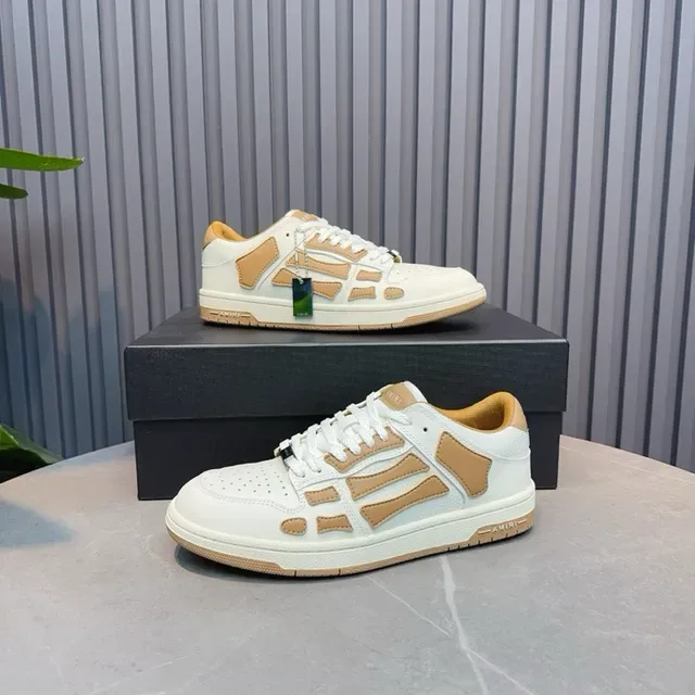 Amiri Skel Top Low White and Tan tênis lifestyle 3