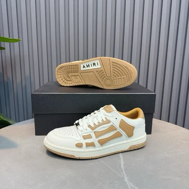 Amiri Skel Top Low White and Tan tênis lifestyle 6