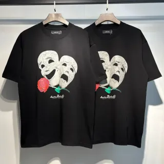 Amiri Theatre Mask and Rose Graphic Black T-Shirt