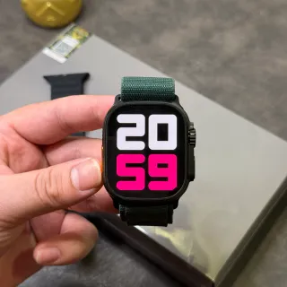 Apple Watch Ultra Dark Green Woven Strap Sports Watch