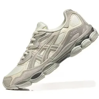 ASICS 米灰色 分层合成笼式网面 厚底鞋