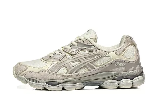 ASICS 米灰色 分层合成笼式网面 厚底鞋 2