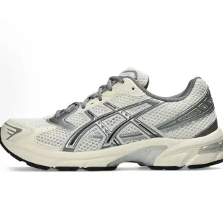 ASICS Beige Silver Mesh Upper Metallic Overlays Running Shoes