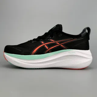 ASICS 黑橙色工程网面虎条纹标志跑鞋