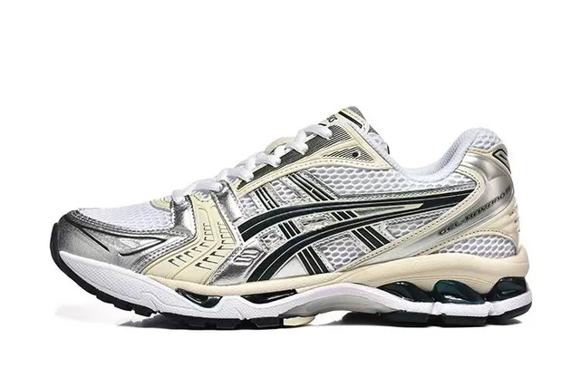 ASICS Gel-Kayano বেইজ সিলভার কাঠামোগত স্থিতিশীলতা জুতা জাল এবং সিন্থেটিক ওভারলে উপর চলমান জুতা 2
