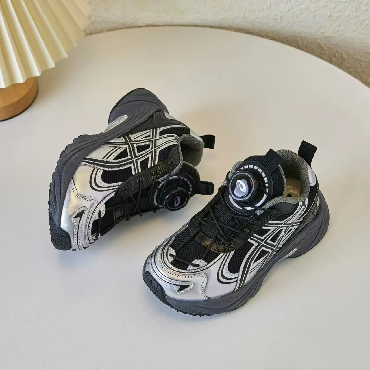 ASICS Gel-Kayano Black Silver Platform Sole Mesh And Synthetic Overlay Construction Chunky Sneakers 5