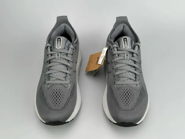 ASICS Gel-Kayano Gray White Engineered Mesh Upper Structured Synthetic Overlays Running Shoes 4