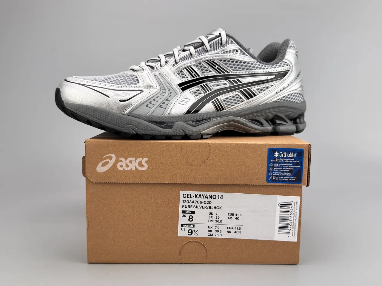 ASICS Gel-Kayano Prata Preto Cinza Tênis de corrida 2