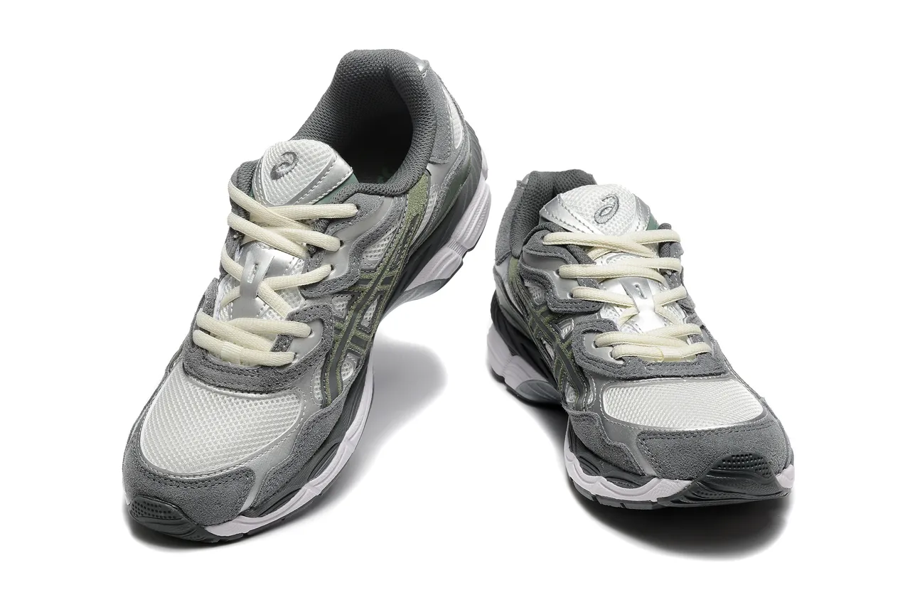 ASICS Gris Vert Stratifiés Synthétiques Superpositions Embout Malla Chaussures de Course 2