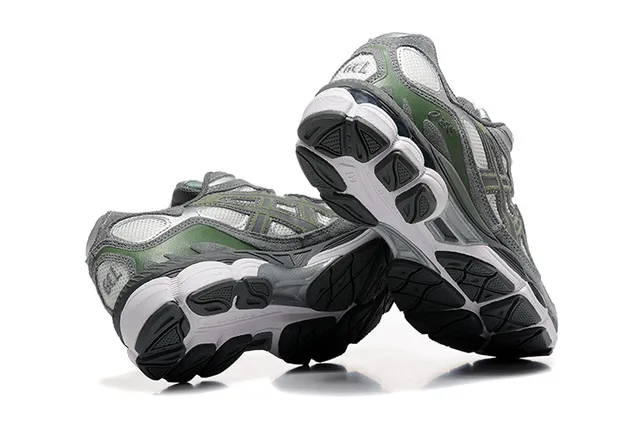 ASICS Gris Vert Stratifiés Synthétiques Superpositions Embout Malla Chaussures de Course 4