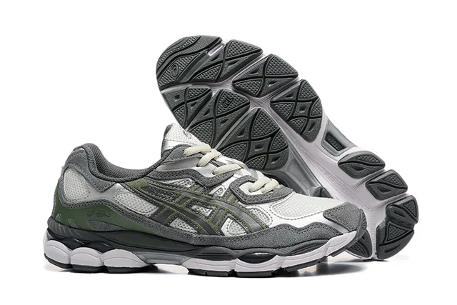 ASICS Gris Vert Stratifiés Synthétiques Superpositions Embout Malla Chaussures de Course 5