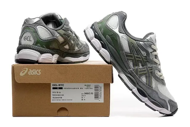 ASICS Gris Vert Stratifiés Synthétiques Superpositions Embout Malla Chaussures de Course 6