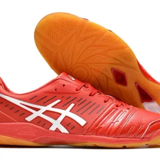 ASICS 红色橙色 低帮 合成皮革鞋面 运动鞋
