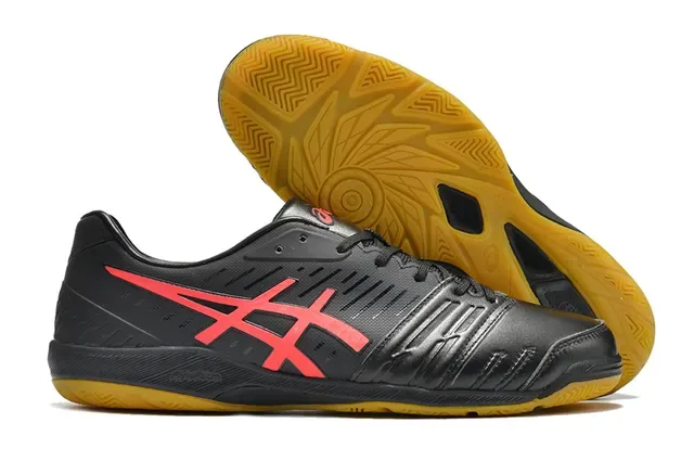 ASICS Red Orange Low-Top Synthetic Leather Upper Sneakers 7