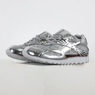 ASICS Silver White Metallic Reflective Overlays Breathable Mesh Upper Lifestyle Sneakers