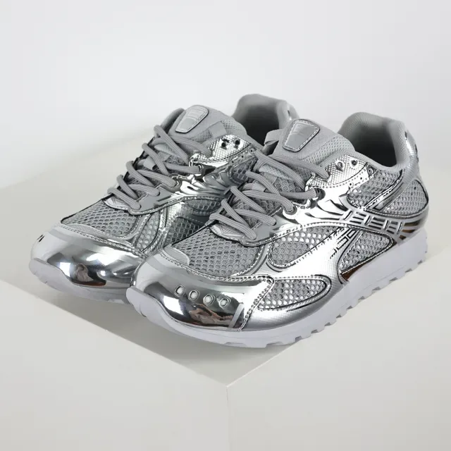 ASICS Silver White Metallic Reflective Overlays Breathable Mesh Upper Lifestyle Sneakers 2