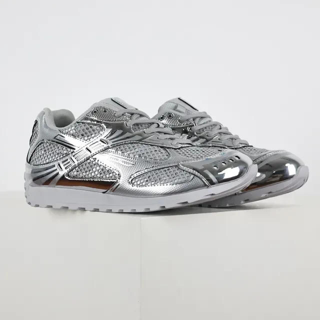 ASICS Silver White Metallic Reflective Overlays Breathable Mesh Upper Lifestyle Sneakers 3