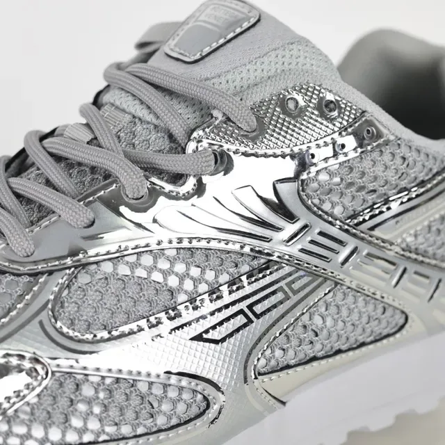 ASICS Silver White Metallic Reflective Overlays Breathable Mesh Upper Lifestyle Sneakers 6