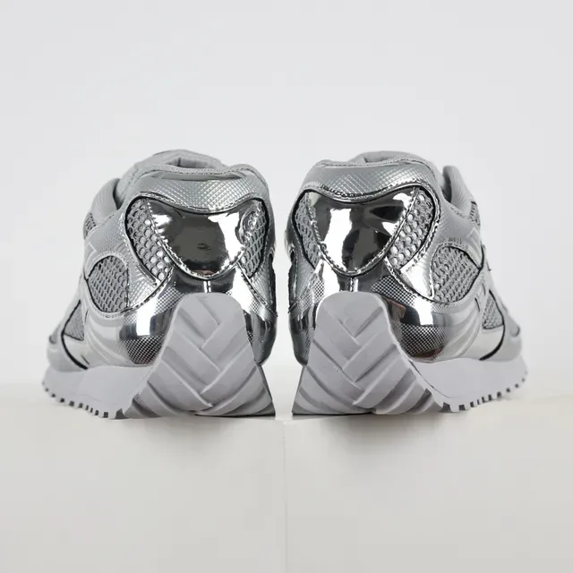 ASICS Silver White Metallic Reflective Overlays Breathable Mesh Upper Lifestyle Sneakers 8
